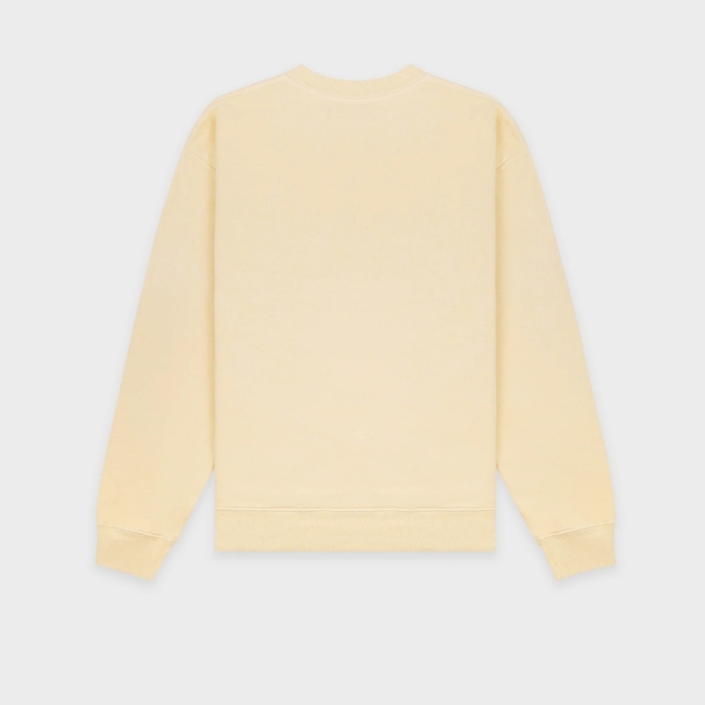 Sporty & Rich Butter Yellow Wellness Crewneck Sweatshirt 100% Cotton Sz M NEW - Picture 3 of 16